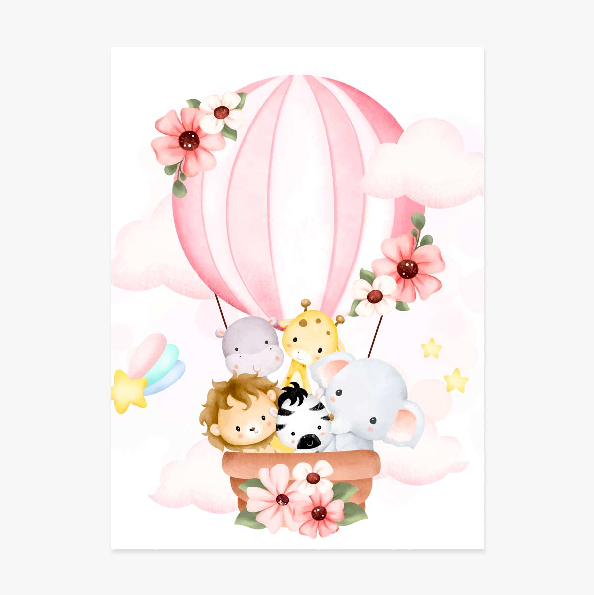 Poster Animale în balon cu aer cald