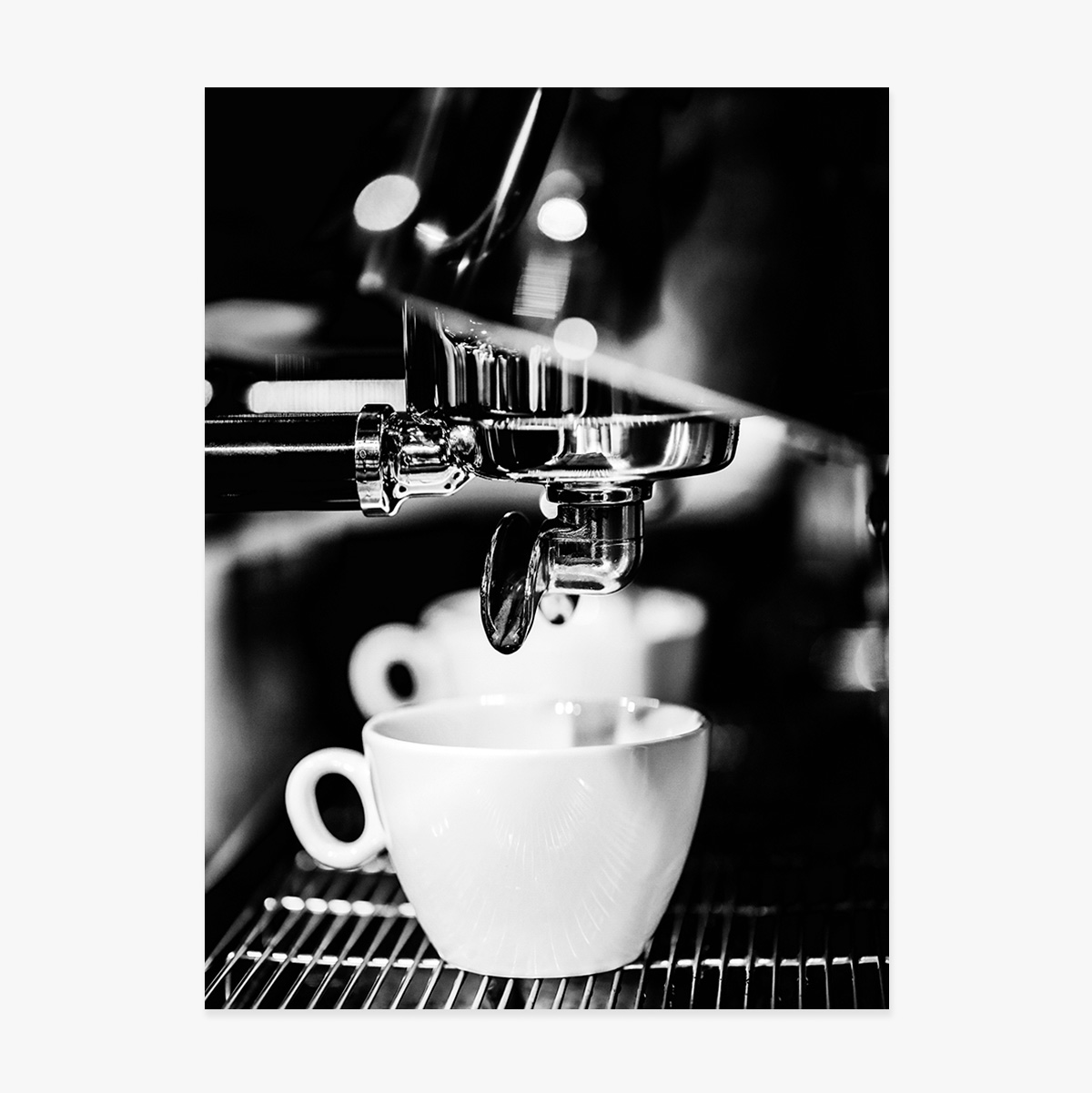 Poster Black and white coffee time