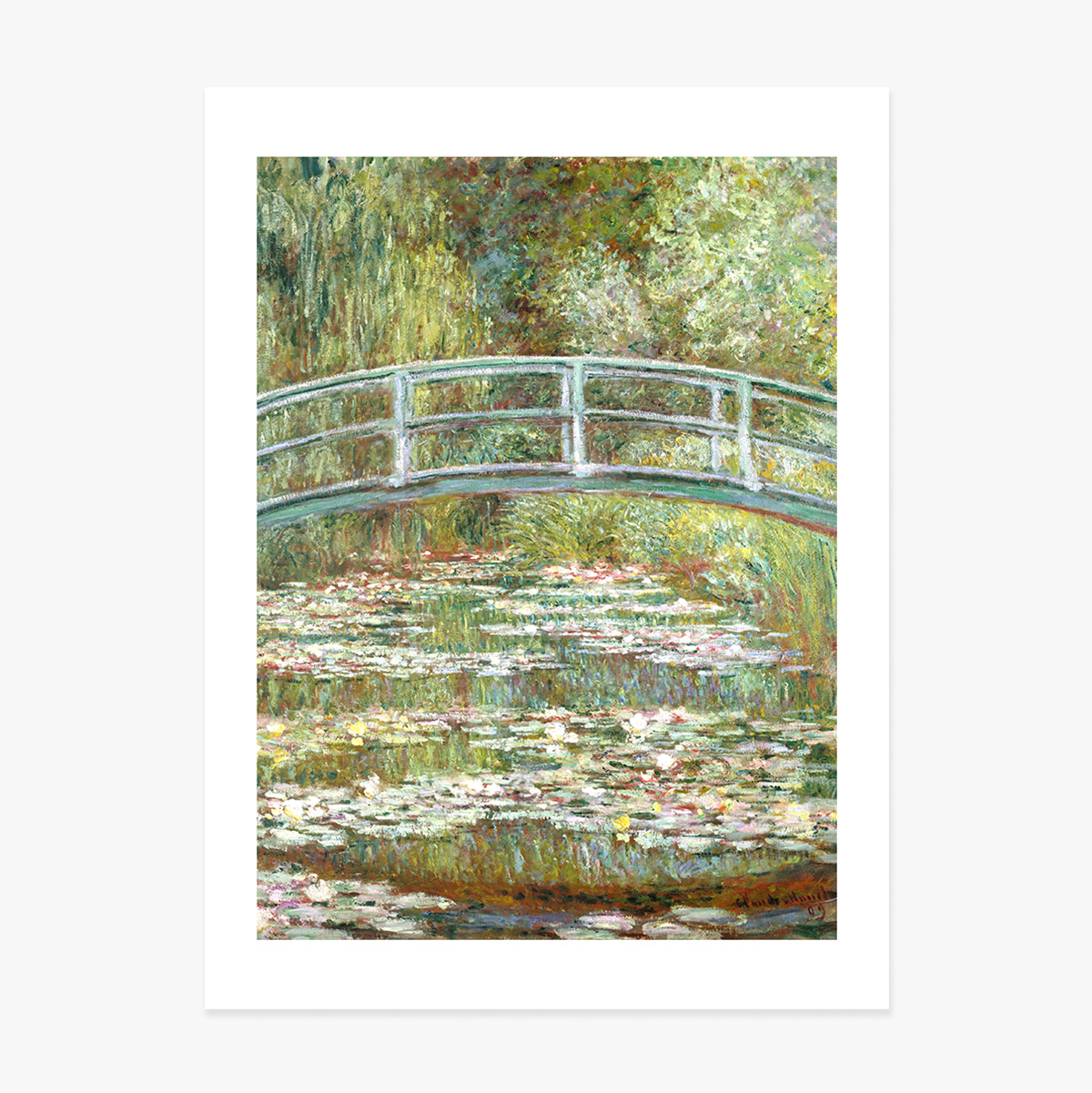 Poszter Claude Monet, Híd a tavirózsákkal borított tó felett, 1899