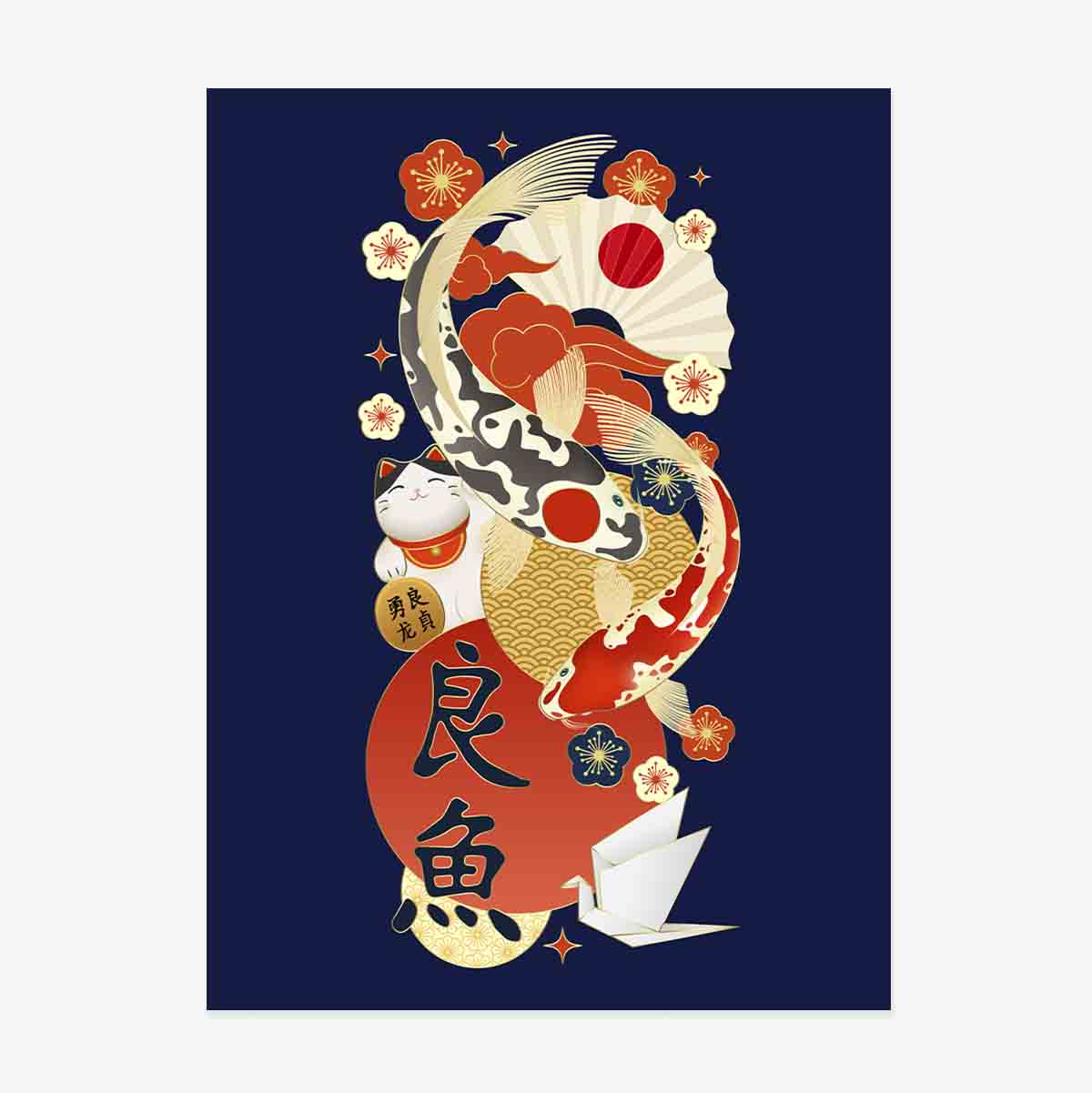 Japán elemek poszter