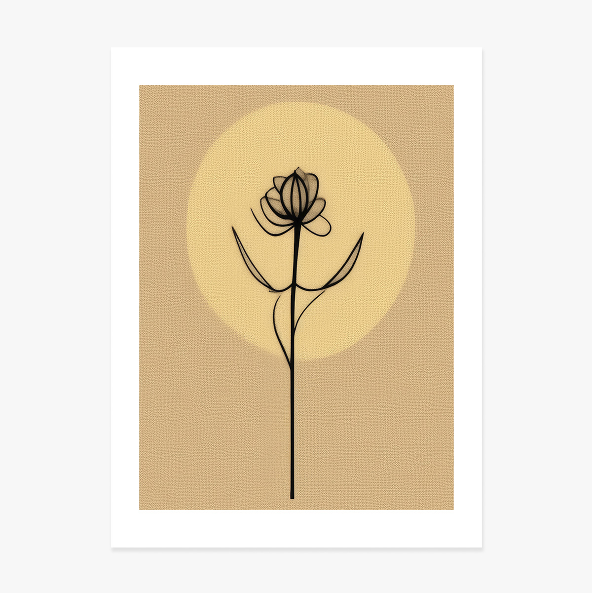 Minimalista vonalas virágposzter