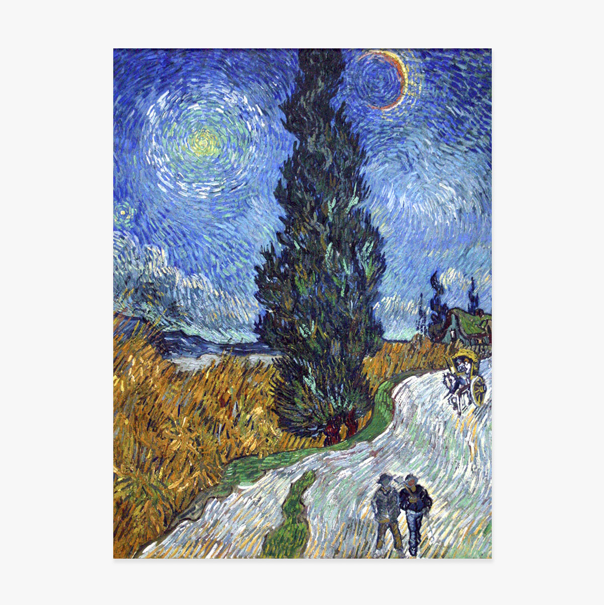 Poszter Vincent van Gogh, Út ciprusokkal és csillaggal 1890