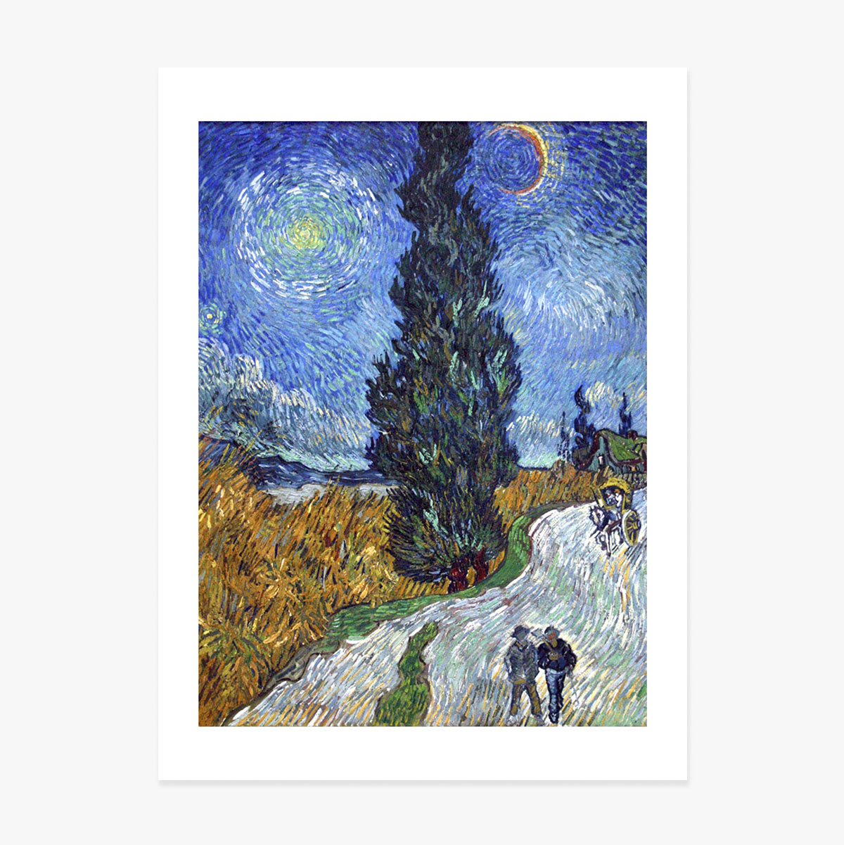 Poszter Vincent van Gogh, Út ciprusokkal és csillaggal 1890